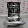 GE silver dishwasher PBT650SML0ES open