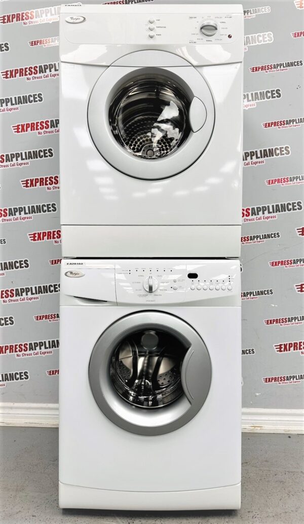 Used Whirlpool Washer/Dryer 24” Stackable Set WFC7500VW, YWED7500VW For Sale
