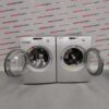 Samsung Washer And Dryer Set DV203AESXAC And WF203ANSXAC side open