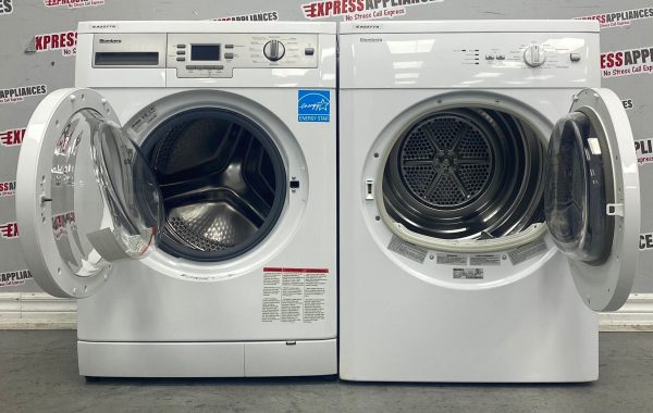 Used Blomberg Front Load 24” Washer and Dryer Stackable Set WM77120NBL01 DV17542 For Sale