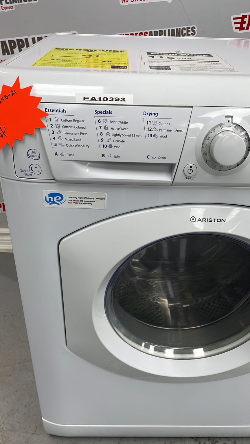 Used ARISTON WASHER DRYER COMBO ARWDF129 For Sale ️ Express