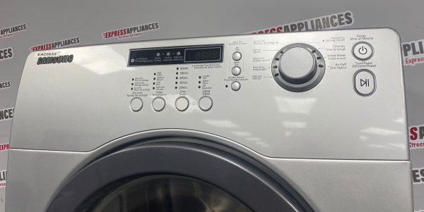 Used Samsung 27” Front Load Washer and Electric Dryer Stackable Set WF203ANS/XAC DV203AES/XAC For Sale