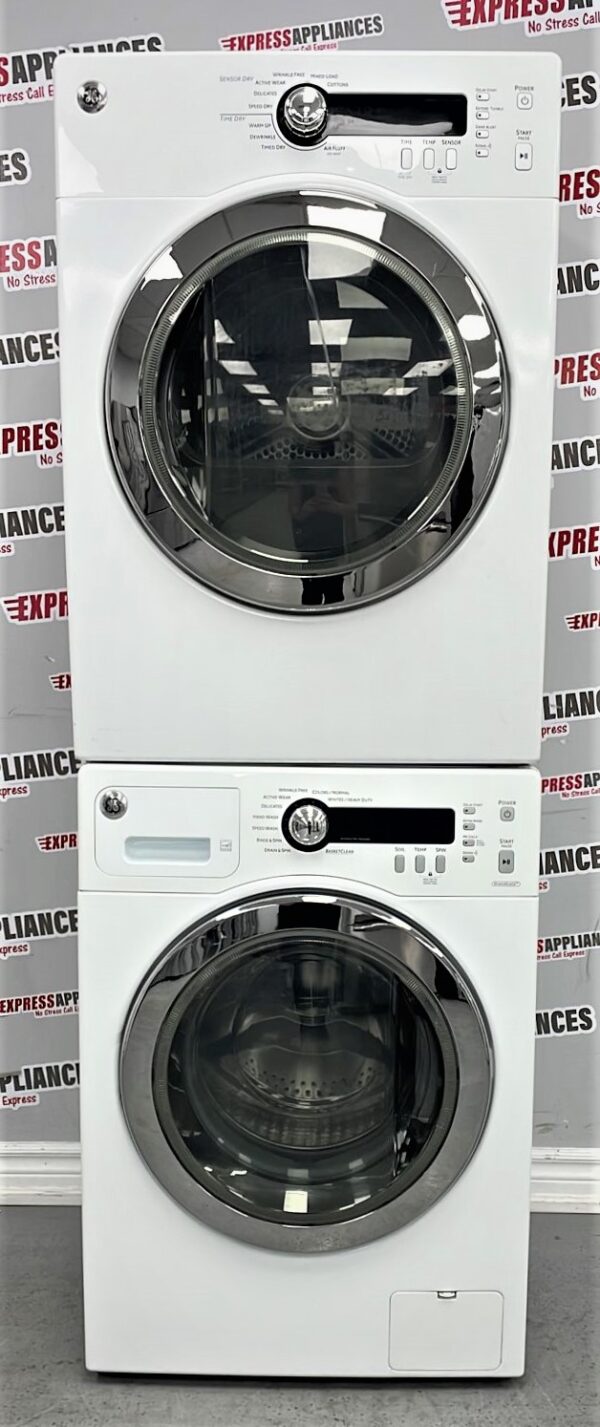 Used Stackable GE Washer And Dryer Set PCVH480EK0WW and WCVH4800K0WW For Sale
