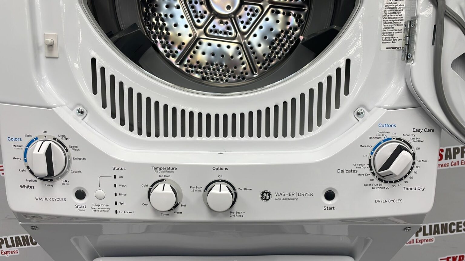 Used General Electric Stackable Washer Dryer GUD24ESMM1WW For Sale ️