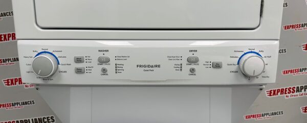 Used Frigidaire Stacked Washer And Dryer Laundry Tower Center FLCB752CAW1 For Sale
