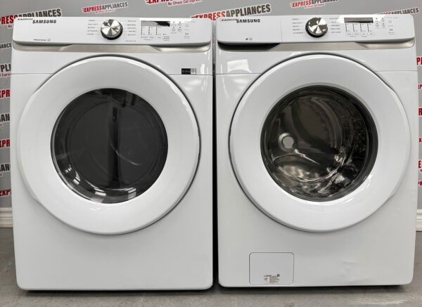 Open Box Samsung Electric Dryer and Front Load Washing Machine Set For Sale