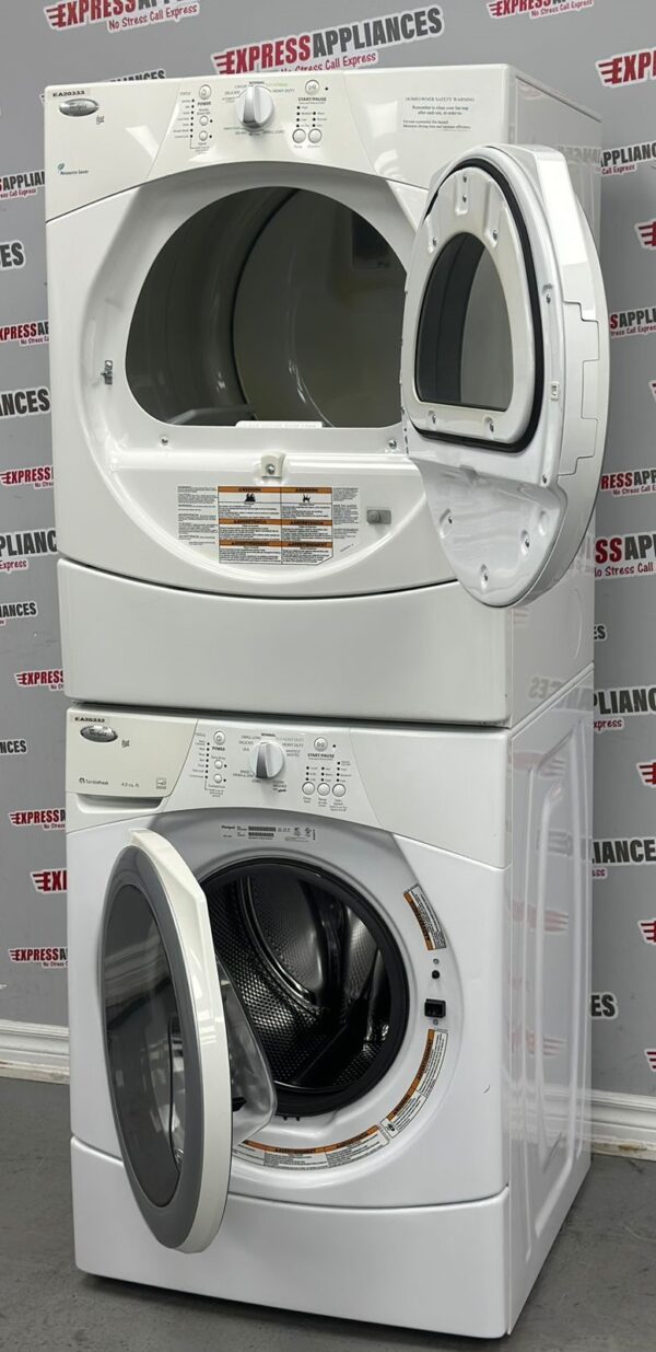 Used Whirlpool Washer and Dryer 27" Stackable Set For Sale