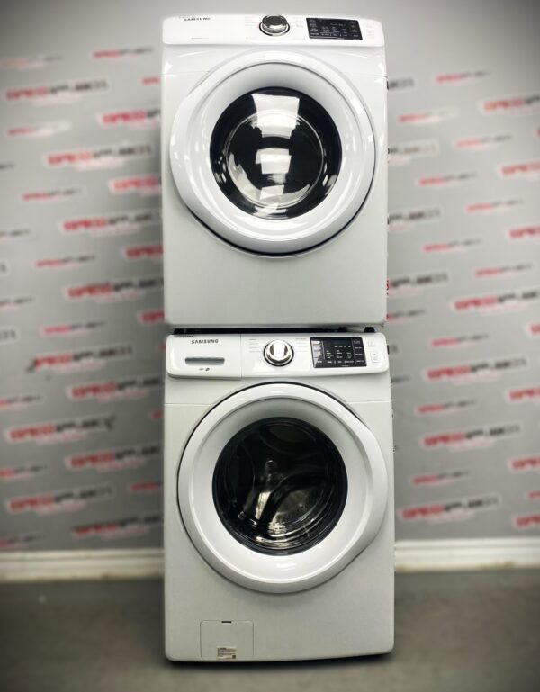 Used Samsung Front Load Washer/Dryer 27” Set WF42H5000AW/A2 DV42H5000EW/AC For Sale
