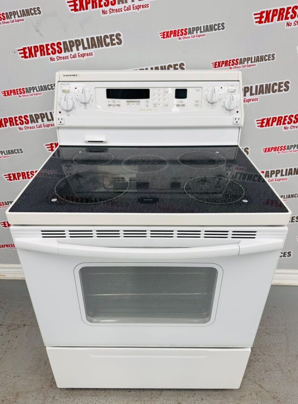 Used KitchenAid 30" Glass Top Convection Range YKERC507HW2 For Sale