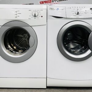 Used Whirlpool Washing Machine WFC7500VW2 and Dryer YWED7500VW 24” Stackable Set For Sale