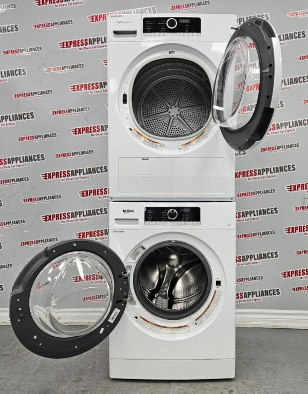 Used Whirlpool 24” Washer and Ventless Dryer Set WFW5090JW0 YWHD3090GW0 For Sale