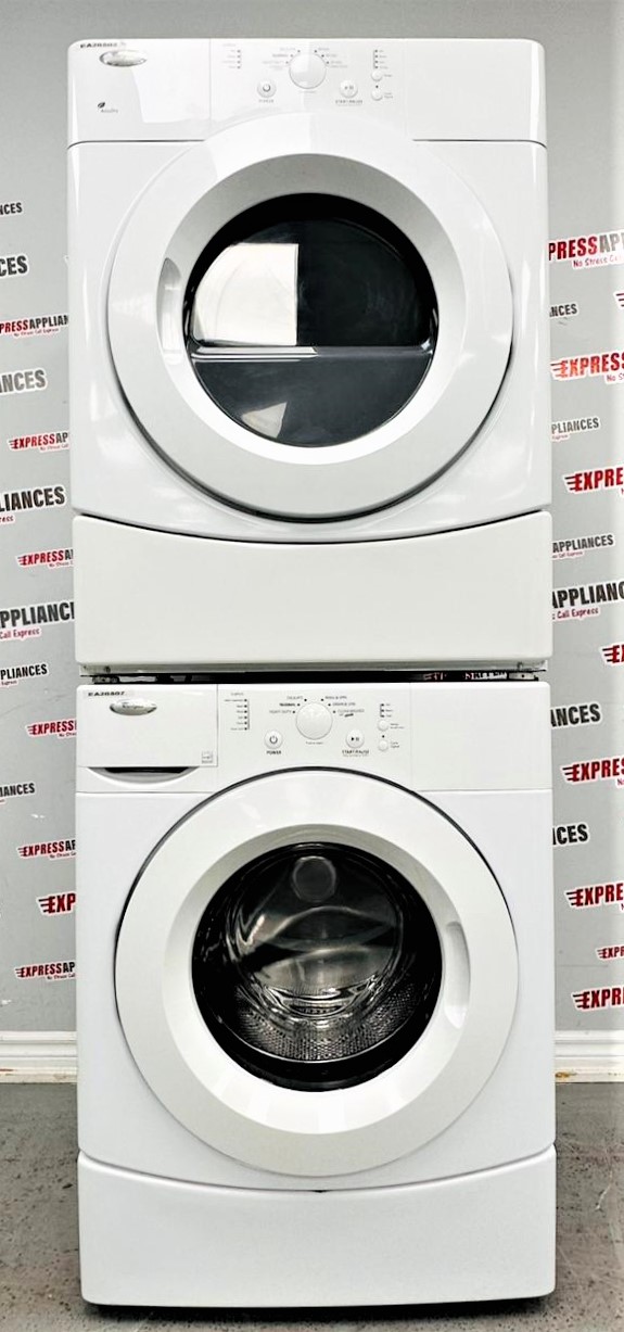 Used Whirlpool 27” Washer/Dryer Stackable Set YWFW9050XW00 YWED9050XW1 For Sale