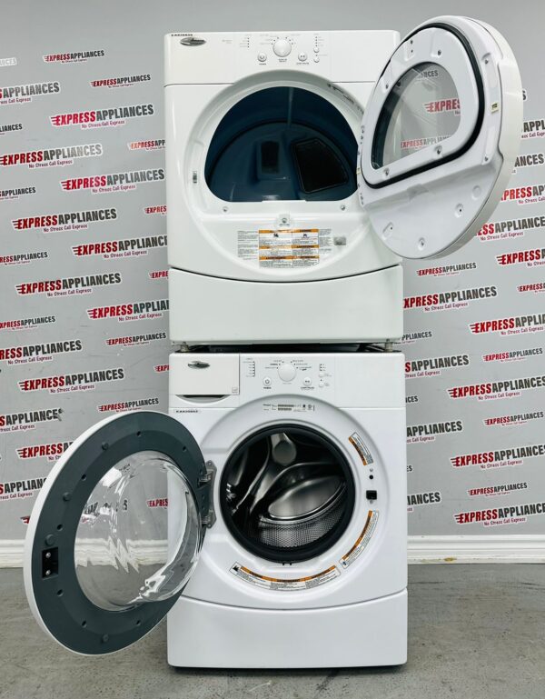 Used Amana 27” Washer/Dryer Stackable Set YWFW9050XW00 YNED7300WW1 For Sale