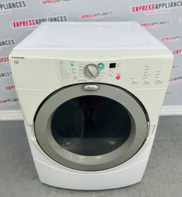 Used Whirlpool Duet Electric 27” Stackable Dryer YGEW9250PW1 For Sale