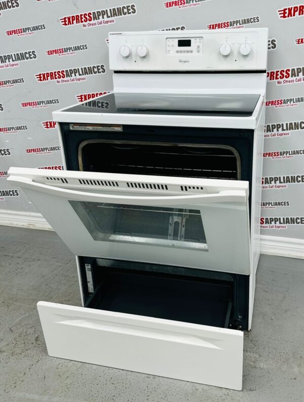 Used Whirlpool 30” White Glass Top Stove YWFE330W0AW0 For Sale
