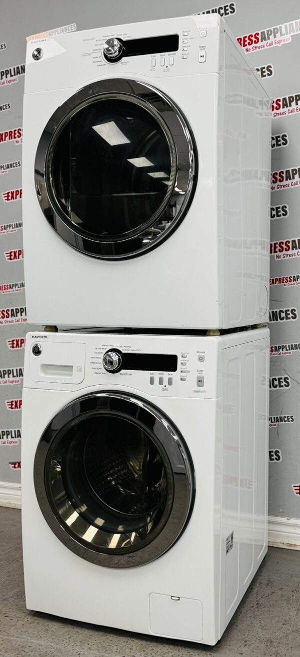 Used GE 24” Front Load Washer and Dryer Set WCVH4800K2WW, PCVH480EK0WW Set For Sale