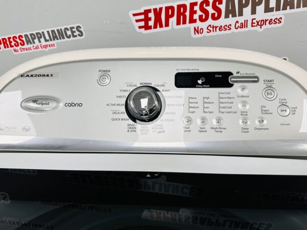 Used 27” Whirlpool Cabrio Top Load Washing Machine WTW7800XW0 For Sale