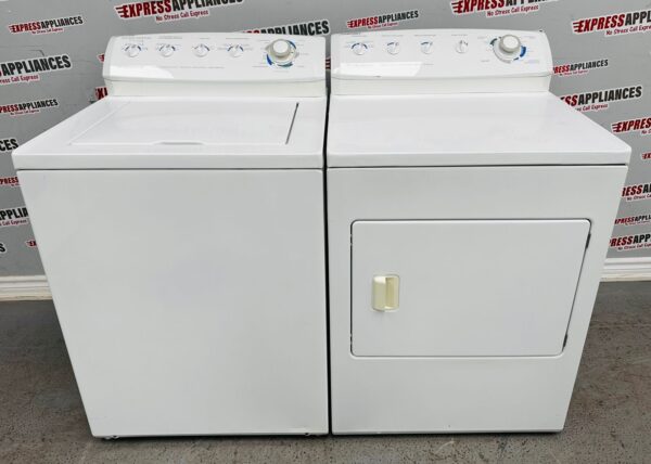 Used Frigidaire 27” Side by Side Washer and Dryer Set GLWS1749AS2, GLER642CAS1 For Sale