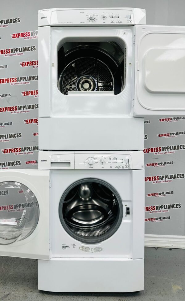 Used 27” Kenmore Electric Dryer and Front Load Washing Machine Set 970-C87072, 970-C47072-10 For Sale