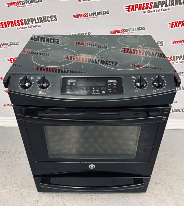 Used GE Slide-In 30” Glass Top Convection Stove JCS860DF2BB For Sale