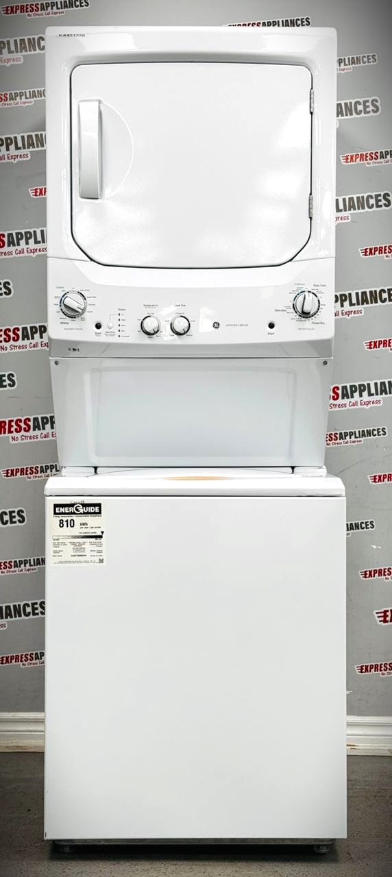 Used GE 27” Laundry Center Washer and Dryer GUD27ESMM1WW For Sale