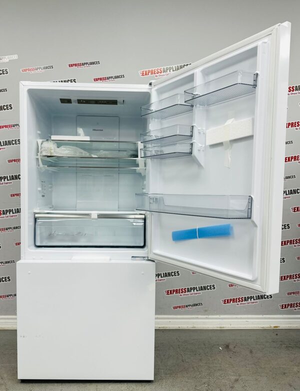 Open Box Hisense Counter Depth Bottom Mount 31” Refrigerator RB17A2CWE For Sale
