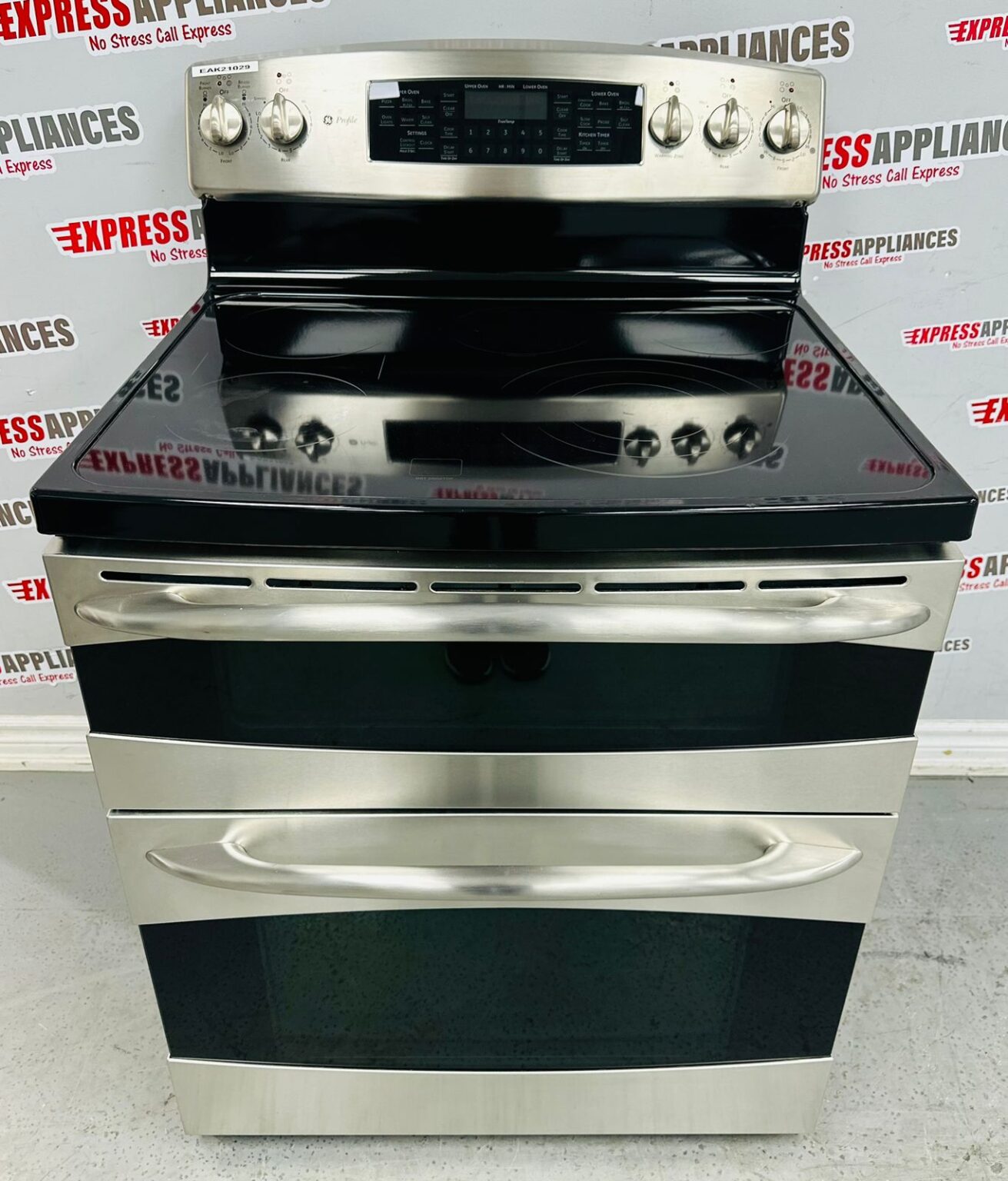 Used GE Double Oven Glass Top Stove PCB975SP1SS For Sale ️ Express