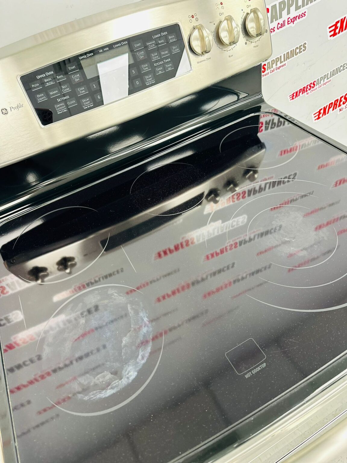 Used GE Double Oven Glass Top Stove PCB975SP1SS For Sale ️ Express