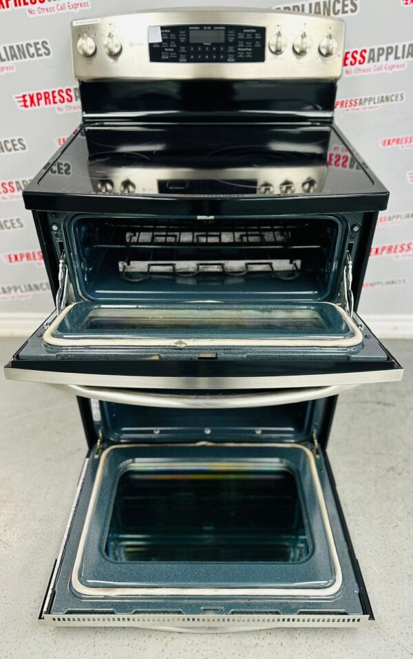 Used GE Double Oven Glass Top Stove PCB975SP1SS For Sale