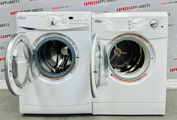 Used Whirlpool 24” Stackable Washer and Dryer Set WFC7500VW2, YWED7500VW For Sale