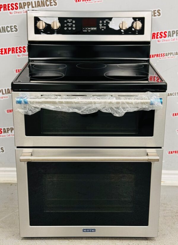 Open Box Maytag Double Oven 30” Glass-Top Range YMET8800FZ05 For Sale