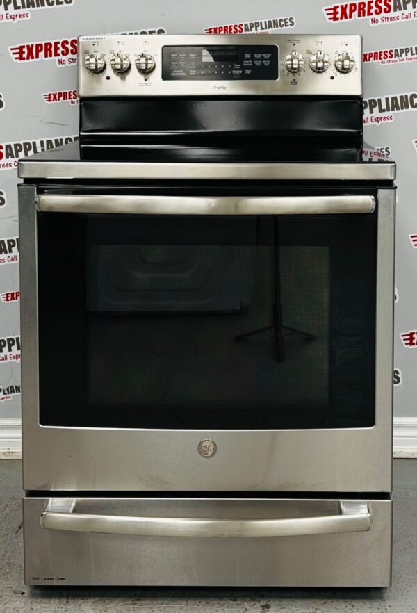 Used GE Freestanding 30” Glass Stove PCB985SK1SS For Sale