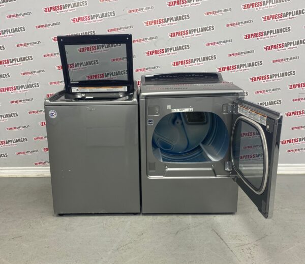 Used Whirlpool Side-By-Side Washer and Dryer Set WTW7500GC2 YWED8500DC1 For Sale