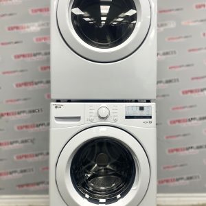 Open Box LG 27” Front Load Washing Machine and Dryer Stackable Set WM3400CW DLE3400W For Sale