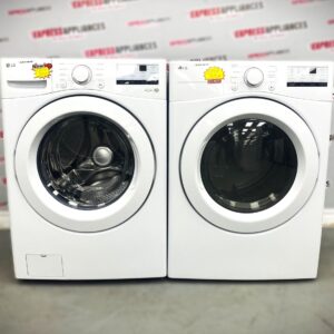 Open Box LG Washer and Dryer Stackable 27” Front Load Set WM3400CW DLE3400W For Sale