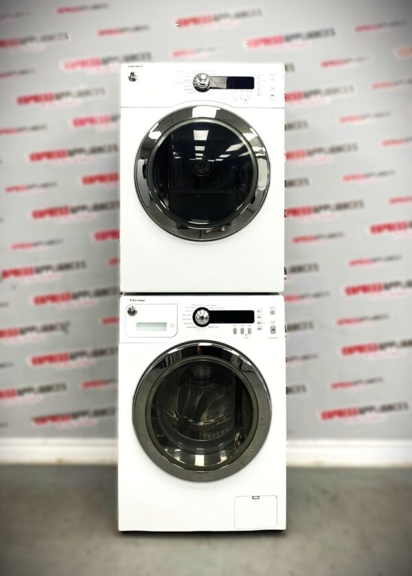 Used GE 24” Stackable Washer and Dryer Set WCVH4800K2WW, PCVH480EK0WW Set For Sale