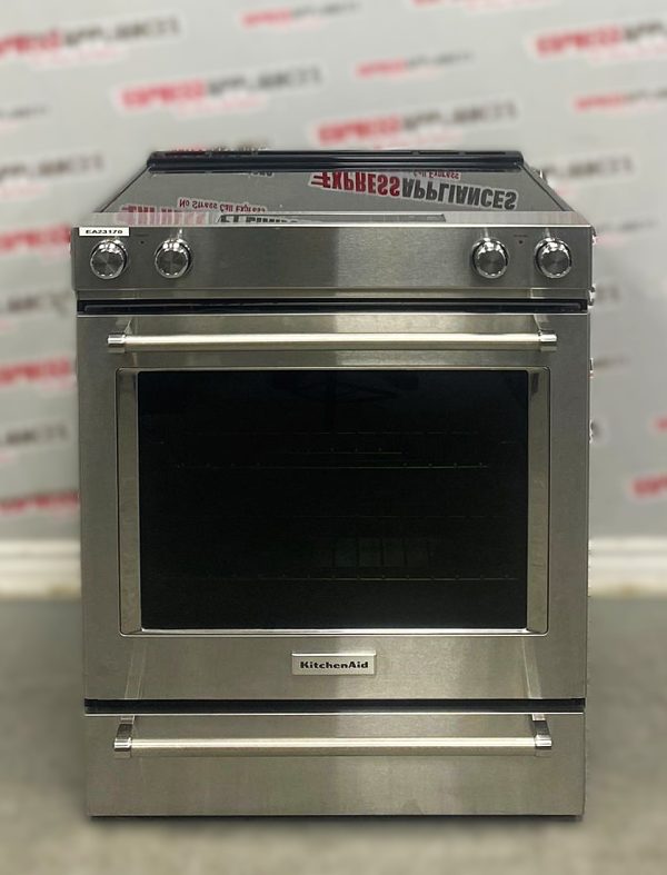 Used KitchenAid 30” Slide-In Glass Top Stove YKSEG700ESS3 For Sale