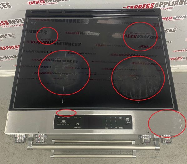 Used KitchenAid 30” Slide-In Glass Top Stove YKSEG700ESS3 For Sale