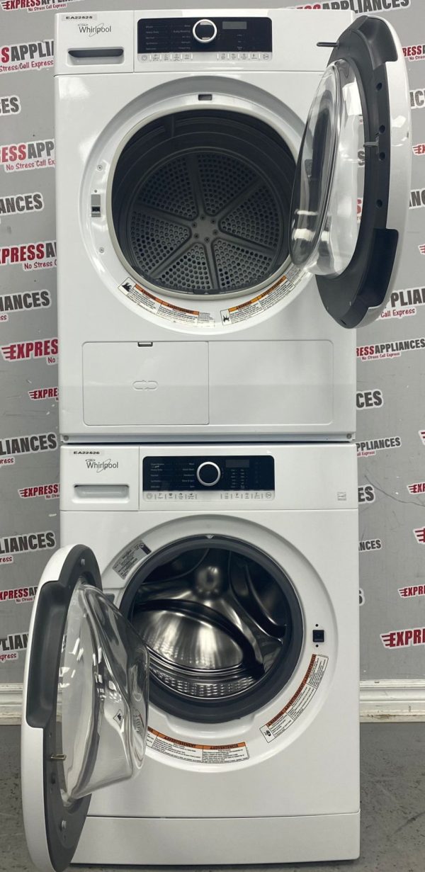 Used Whirlpool 24” Washer and Ventless Dryer Set WFW3090JW0 YWHD3090GW0 For Sale