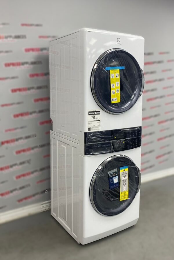 Open Box Electrolux Front Load Laundry Center Washer/Dryer 27” Tower ELTE760CAW0 For Sale