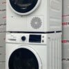 Open Box 24” Midea Stackable Ventless Washer and Dryer Set MLH27N4AWWC MLE27N4AWWC side