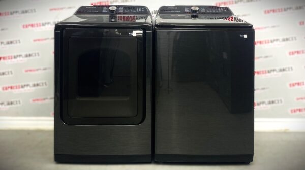 Open Box Samsung Washer and Dryer Side-By-Side Set WA50A5400AV DVE50A5405V For Sale