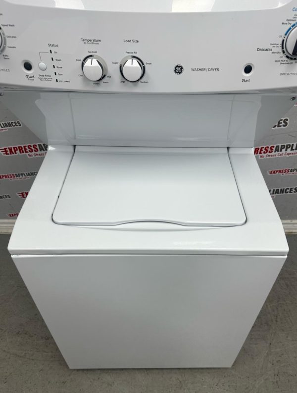 Used GE 27” Laundry Center Washer and Dryer GUD27ESMM1WW For Sale