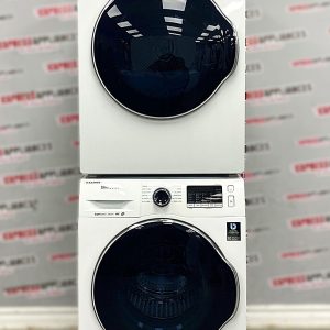 Used LG 27” Front Load	Washing Machine and Electric Dryer Stackable Set WM2077CW DLE3777W For Sale