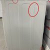 Used GE 24” Front Load Washer and Dryer WCVH4800K2WW PCVH480EK0WW Set dryer left side damage