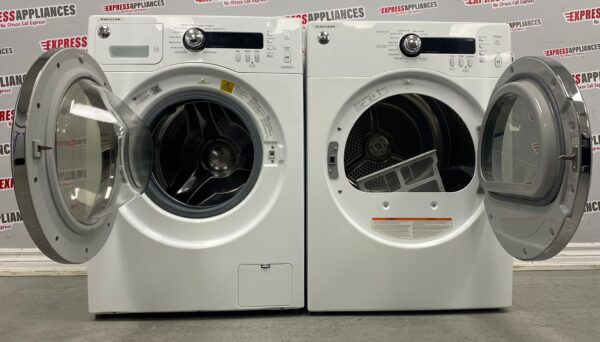 Used GE 24” Front Load Washer and Dryer Set WCVH4800K2WW, PCVH480EK0WW Set For Sale