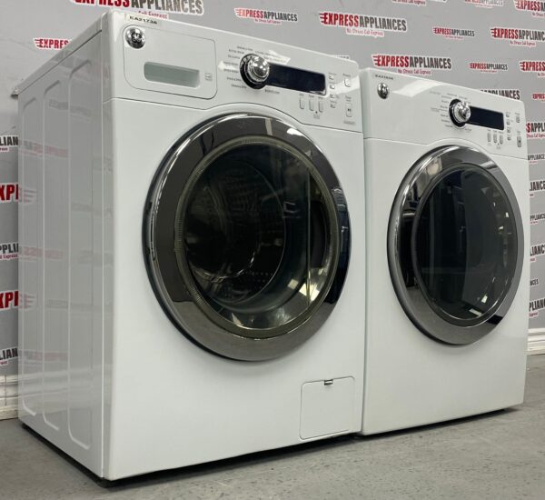 Used GE 24” Front Load Washer and Dryer Set WCVH4800K2WW, PCVH480EK0WW Set For Sale