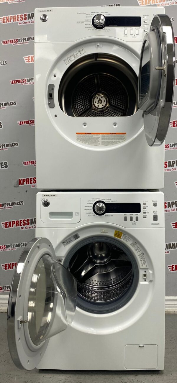 Used GE 24” Front Load Washer and Dryer Set WCVH4800K2WW, PCVH480EK0WW Set For Sale