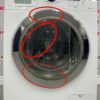 Used GE 24” Front Load Washer and Dryer WCVH4800K2WW PCVH480EK0WW Set washer front damage