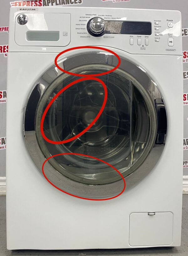 Used GE 24” Front Load Washer and Dryer Set WCVH4800K2WW, PCVH480EK0WW Set For Sale